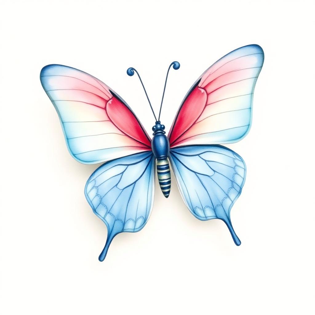 Butterfly illustration with trans-flag wings